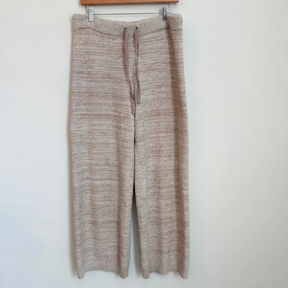 Softies Marshmallow Knit Lounge Set Size L Wide Leg 2 Piece Cozy Pants top